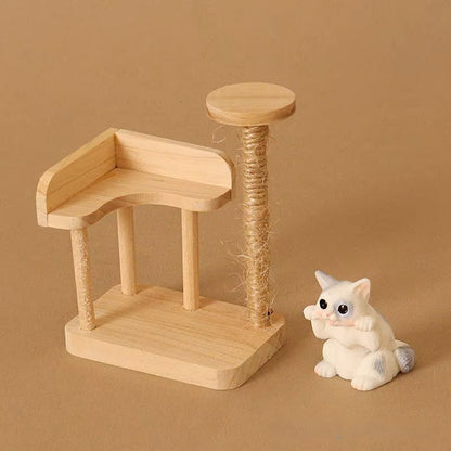 Miniature Dollhouse Cats with Toy and Food Accessories (1:12 scale)