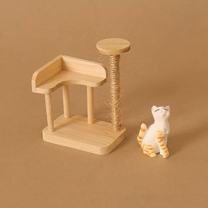 Miniature Dollhouse Cats with Toy and Food Accessories (1:12 scale)