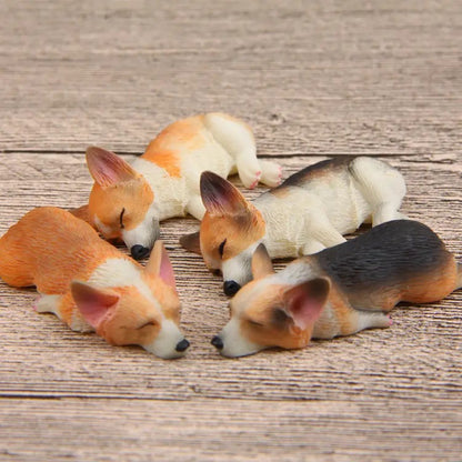 Sleeping Corgi Dogs (1:12 scale)