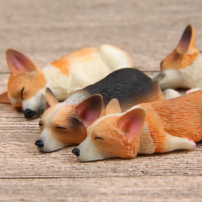 Sleeping Corgi Dogs (1:12 scale)