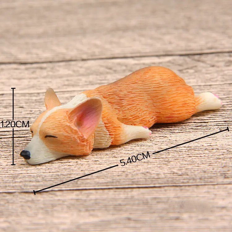 Sleeping Corgi Dogs (1:12 scale)