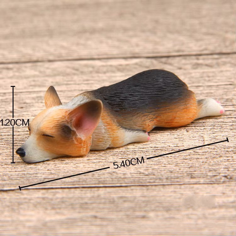 Sleeping Corgi Dogs (1:12 scale)