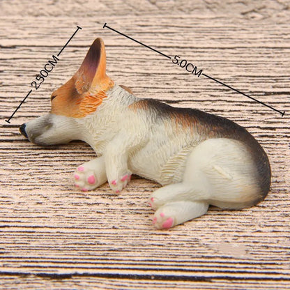 Sleeping Corgi Dogs (1:12 scale)