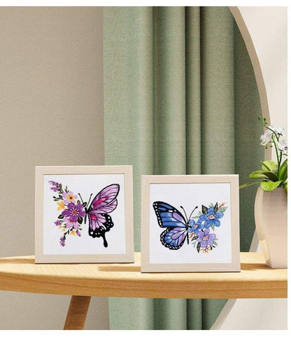 Rainbow Butterfly Embroidery Kit (8" x 8")