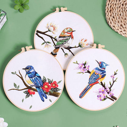 Beautiful Birds Blue Bird Embroidery Kit (8" x 8")