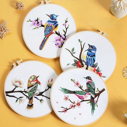 Beautiful Birds Blue Bird Embroidery Kit (8" x 8")