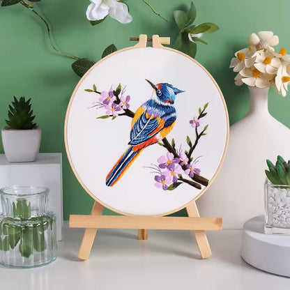 Beautiful Birds Blue Bird Embroidery Kit (8" x 8")