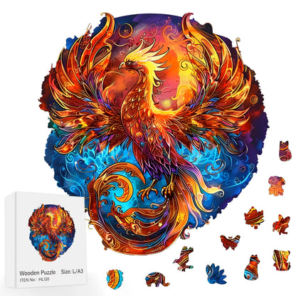 Blue Phoenix Wooden Bird Puzzle (11" x 11")