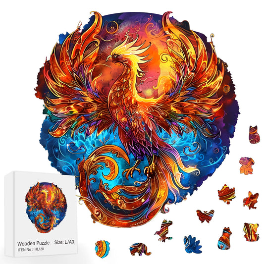 Blue Phoenix Wooden Bird Puzzle (11" x 11")